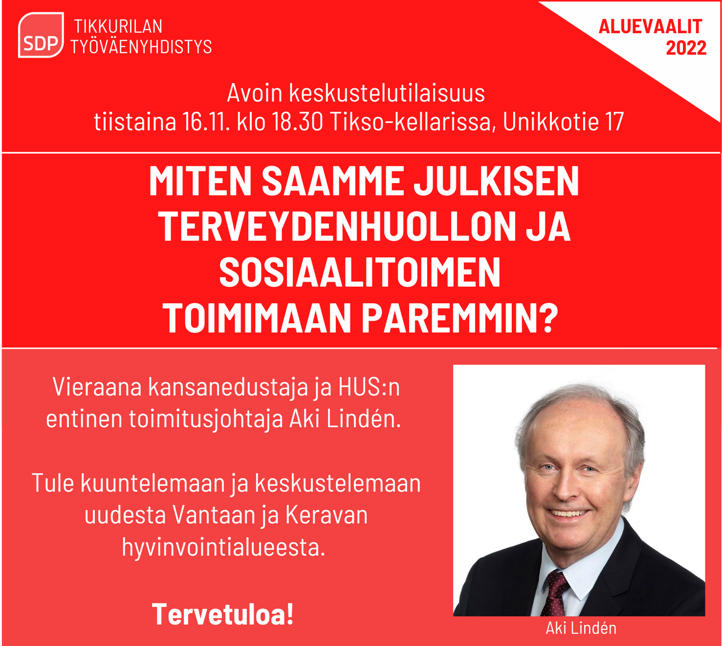 Marraskuun tapaaminen avoimena keskustelutilaisuutena